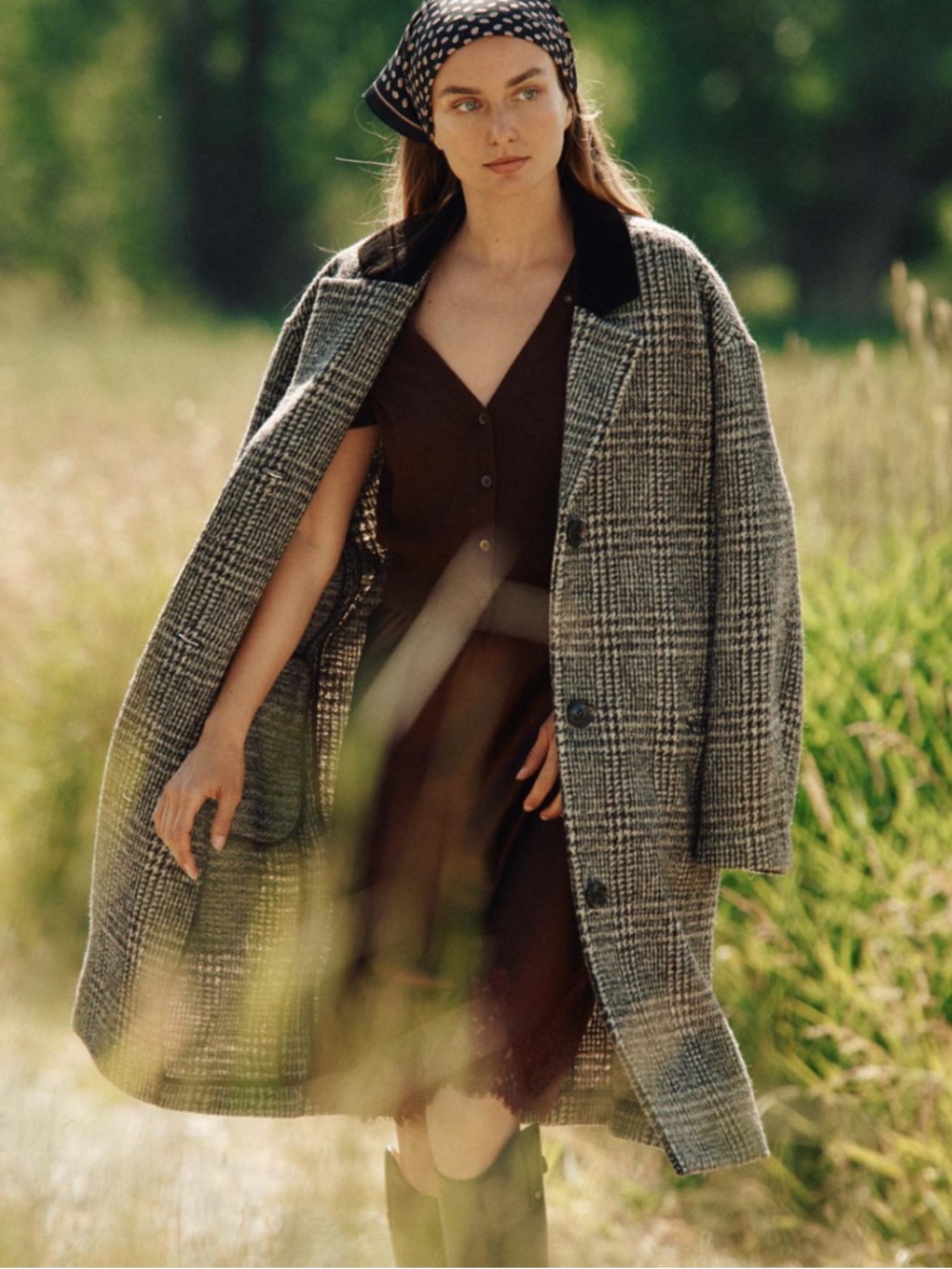 Doen Dover Coat in Lascelle Houndstooth Long Wool Size XS * - Picture 4 of 9